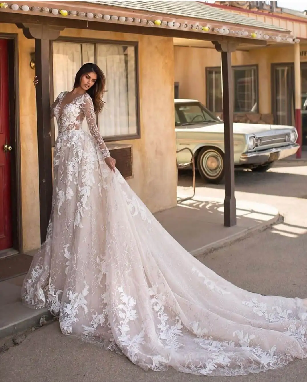 Элегантные Свадебные платья с длинными рукавами Casamento сексуальное кружевное свадебное платье с открытой спиной плюс размер платье невесты Gelinlik
