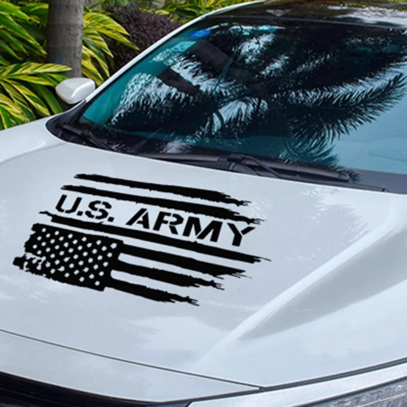 Треснувший американский флаг капот с флагом автомобильная наклейка