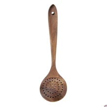 Ложка-ситечко с длинной ручкой, деревянная шумовка, кухонные принадлежности