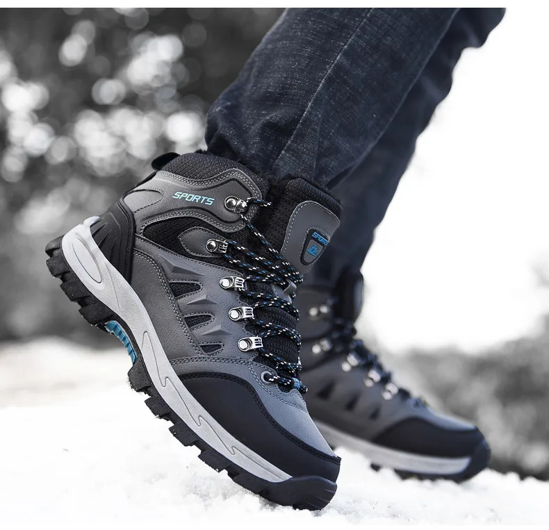 stave Forløber Stien Brand Winter Men's Boots Plush Warm Men's Snow Boots Waterproof Men's Ankle  Boots Breathable Handmade Outdoor Men Hiking Boots - AliExpress Shoes