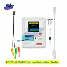 Probador de transistores multifunción TC-T7-H, multímetro de capacitancia de diodo triodo MOS/PNP/NPN LCR 128128 TFT LCD