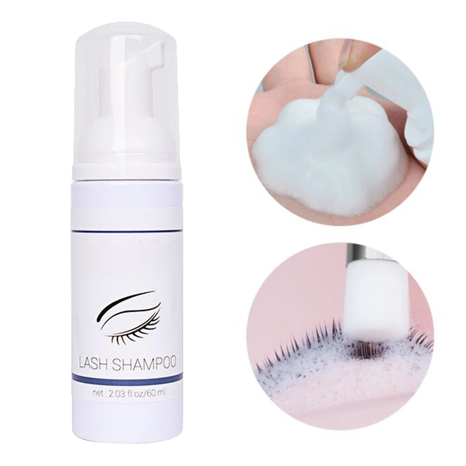 60ml 2.03 fl oz Eyelash Extension Shampoo Foam Cleanser Eyelid Foaming Cleansing