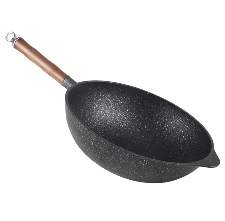 Maifan stone wok deepened антипригарный поддон для сковороды утолщенный без дыма кастрюля для индукционной плиты универсальная Южная Корея 2