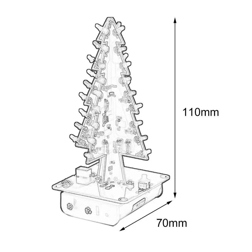 DIY 3D Рождественская елка светодиодный комплект красный зеленый желтый светодиодный флэш-схема части электронный смешной номер Рождественский подарок на год