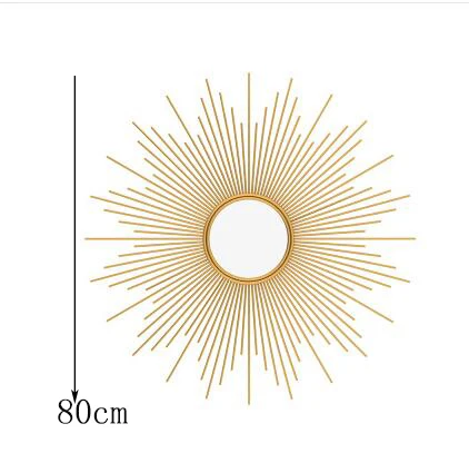 Современное металлическое декоративное зеркало, настенные подвесные украшения, украшение для дома, столовой, дивана, телевизора, фоновая настенная наклейка, фреска - Цвет: style3--80CM