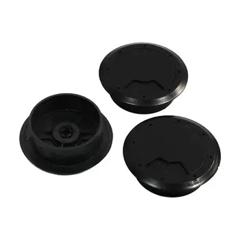 

3Pcs Black Round Plastic Computer Desk Hole Cover Grommet For Cable 60mm
