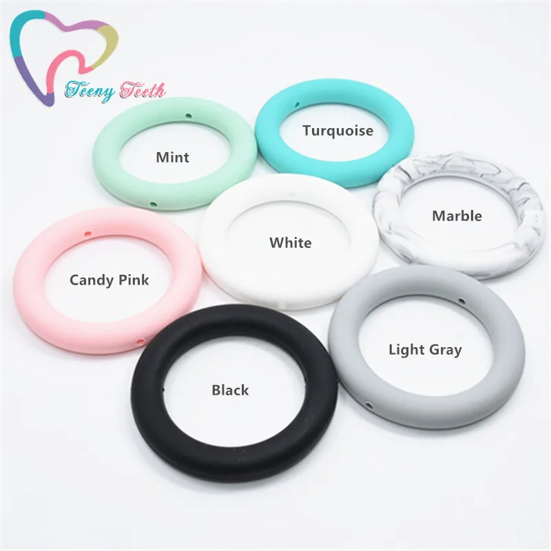 

Teeny Teeth 10PCS Baby Silicone Round 65MM Teething Ring Food Grade Nursing BPA Free High Quality Silicone Teether Chewable Ring