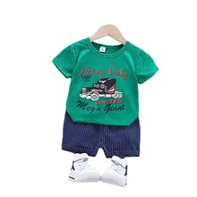 

Summer Children Cartoon Clothes Baby Boys Girls Cotton T Shirt Shorts 2Pcs/sets Kids Infant Casual Clothing Toddler Tracksuits