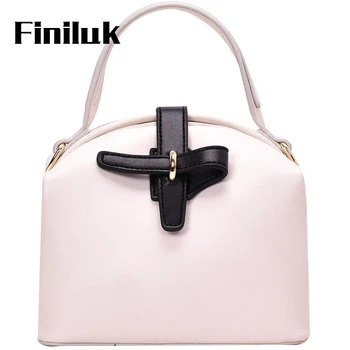 

Finiluk Contrast Color Ladies Handbag Simple Shell Shoulder Messenger Bag Fashion Women Bags Small PU Leather BIZ080 PM49