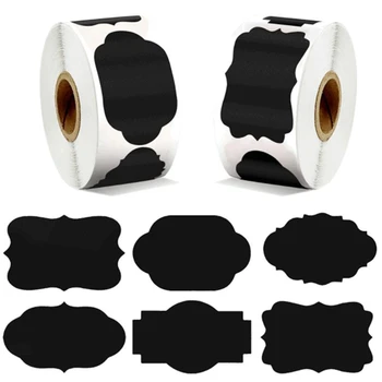 

150/300PCS Waterproof Erasable Spice Labels Stickers Kitchen Bottles Jam Jar Label Stickers Organizer Wall Sticker Black Tags