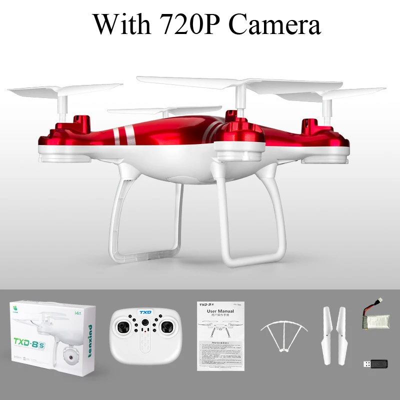 Red 720P camera Дрона с дистанционным управлением пульт дистанционного управления quad Дрон TXD-8S с камерой 2,4 г 6 осях, с пультом дистанционного управления, вертолет с веб-камерой HD Регулируемый best - Цвет: Red 720P camera