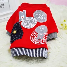  Pet supplies new dog clothes letter pocket sweater thick warm 
