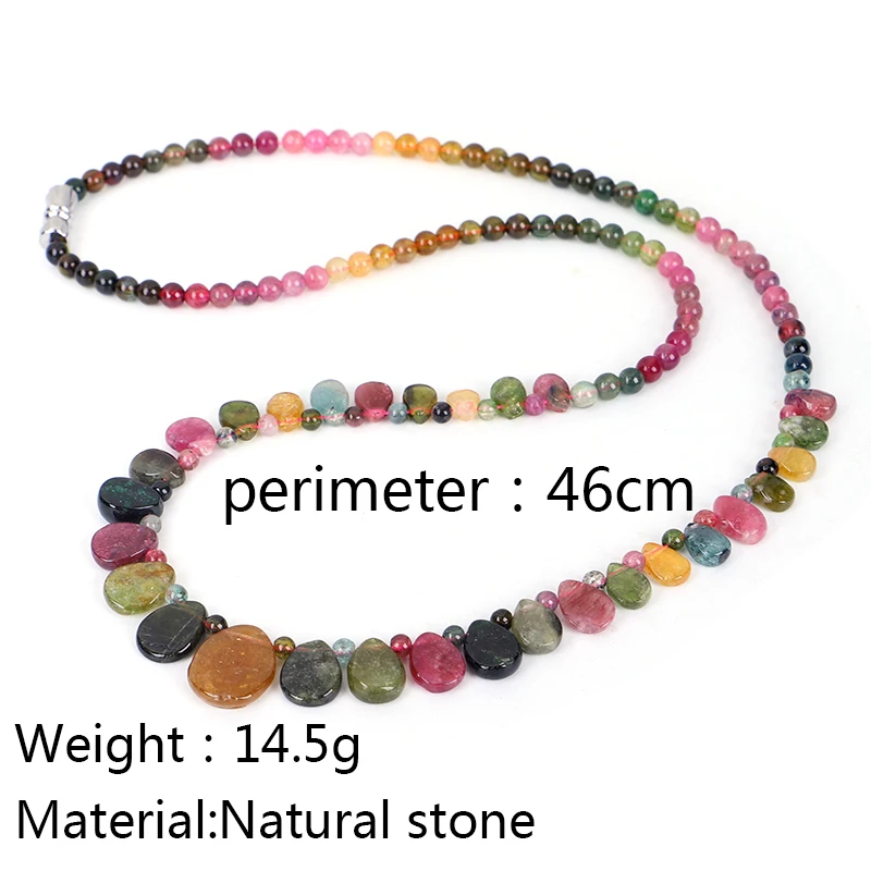 Handmade Tourmaline Natural Stone Choker Necklace With Raindrop Pendant Princess Necklace For Women Birthday Gift Jewelry