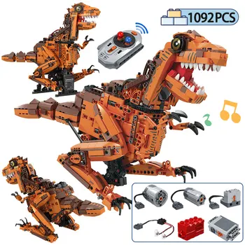 

1092pcs For City Technic RC Remote Control Tyrannosaurus Building Blocks Jurassic Dinosaur Bricks Toys For Children Boys