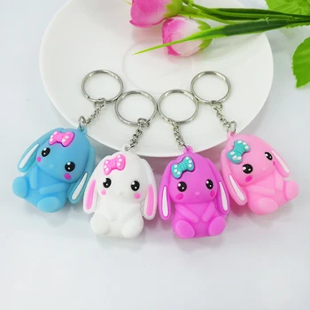 

New PVC cartoon big ear rabbit pendant rabbit animal doll bag car key ornaments