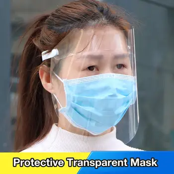 

Transparent Safety Protective Mask Face Protection Plastic Anti-fog Oil-Splash Wearable Hat Face-Shielding Windproof Mask Cap