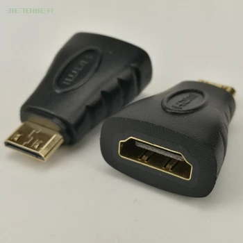 

500pcs/lot Gold-Plated 1080P Mini Male HDMI To Standard HDMI Female Extension Adapter Female To Male F-M HDMI Converter