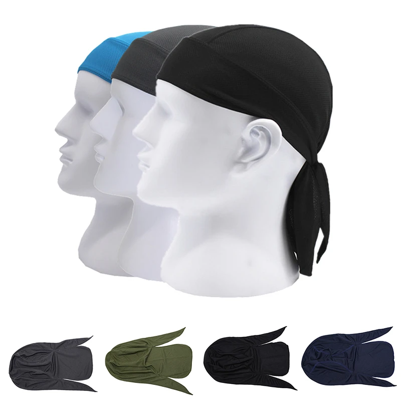 men's scarves Men Summer Quick Dry Pure Cycling Cap Running Riding Hood Headband Head Scarf Bandana Headscarf Ciclismo Pirate Hat mens white scarf