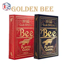 Bee Gold Edition Coterie игральные карты синий/красный Magia Poker USPCC новые Запечатанные коллекционные карты магические трюки реквизит для мага