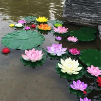 5PCS/Set Colorful Artificial Fake Floating Water Lily Flower Lotus Leaf Pond Plants Garden Pool Decor - Image 6