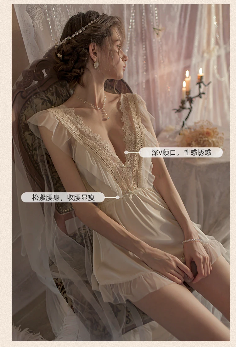 lace silk night dress