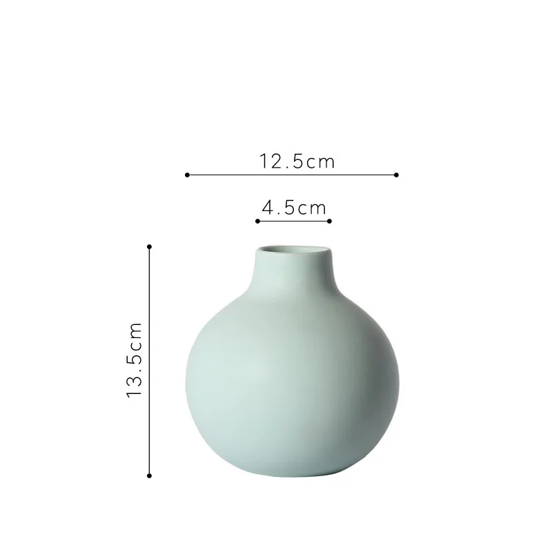 Европейская керамическая ваза декорация Современная Минималистичная синяя гостиная стол Цветочная композиция сушеные цветы Ins креативный дом - Цвет: Vase C