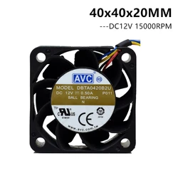 AVC 4020 40x40x20MM 40MM Server Fan 15000RPM DBTA0420B2U DC 12v 0.5A 4PIN PWM