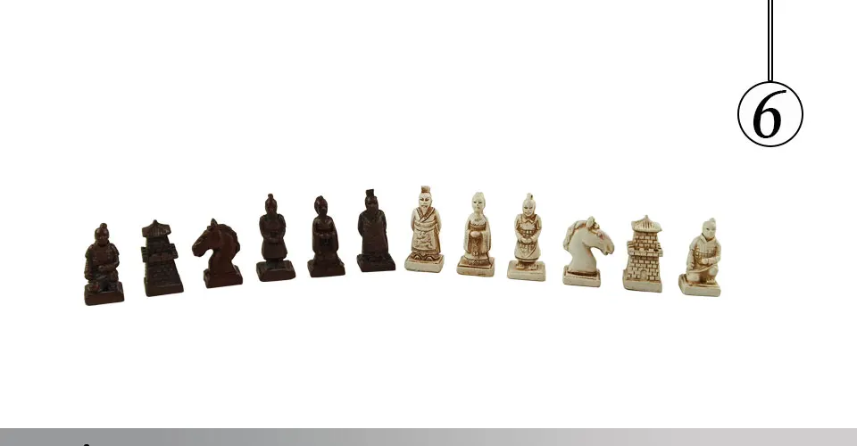 Easytoday Chess Game Set Resin Chess Pieces Synthetic Leather Flannel Chessboard Terracotta Model Table Entertainment Games Gift  (6)
