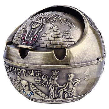 

1Pc Creative Ashtray with Lid Cigar Cigarettes Metal Ashtray Windproof Ash Tray