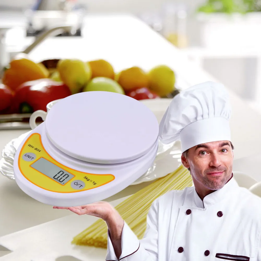 Высокое качество WH-B04 5 кг/1 г ЖК-цифровые электронные кухонные весы для баланса продуктов питания, Прямая поставка