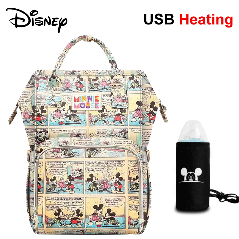 Disney сумки для ухода за материнством для мамы USB детские пеленки сумка органайзер водонепроницаемый рюкзак для коляски Дисней мама пеленания Влажные Сумки - Цвет: 16