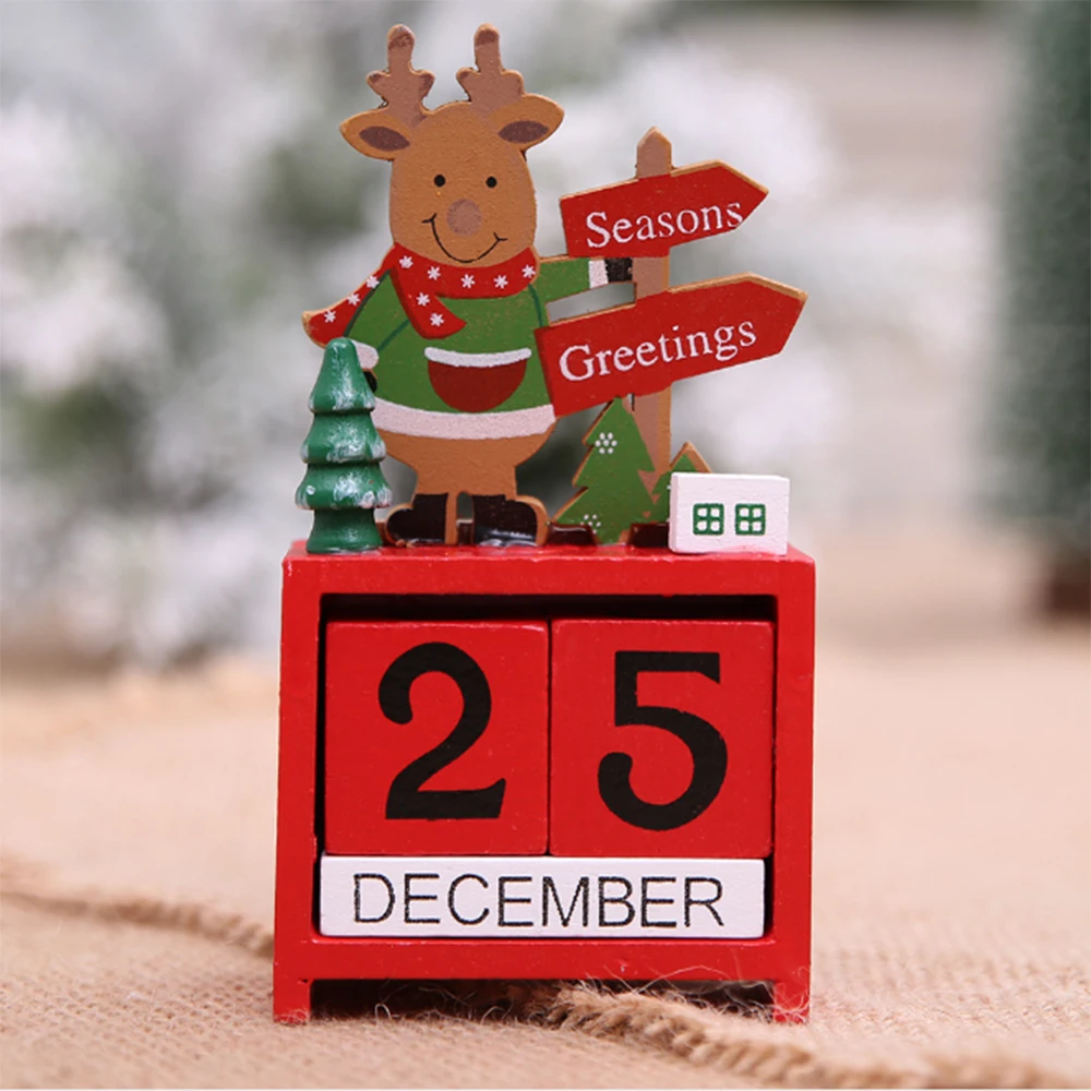 Unique Create Christmas Day Wood Gift Holiday Table Calendar Office Home Decor Hotel Winter Party Supplies Christmas Ornaments