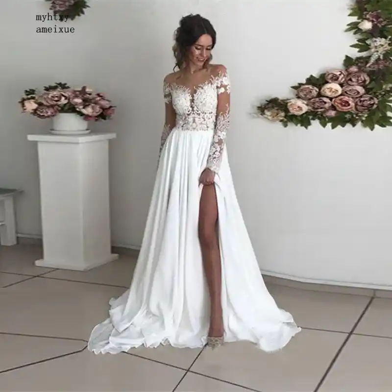 vestido de casamento com fenda