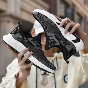 

Breathable 2020 Fashion Men Shoes Casual Weaving Mesh Light Soft Slip On Mens Shoe Male Trainers Sneakers Human Race Size 39-44