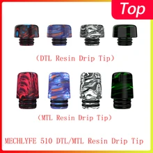 Горячий MECHLYFE 510 DTL/MTL Смола капельного наконечника для атомайзера бак электронная сигарета Vape комплект