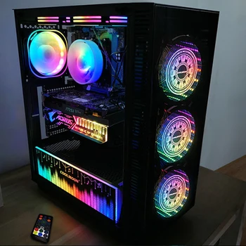 

COOLMOON 2PCS Computer RGB Light Board Double-Sided Light-Emitting Chassis Decorative Light with IR Remote Pollution Color Lamp