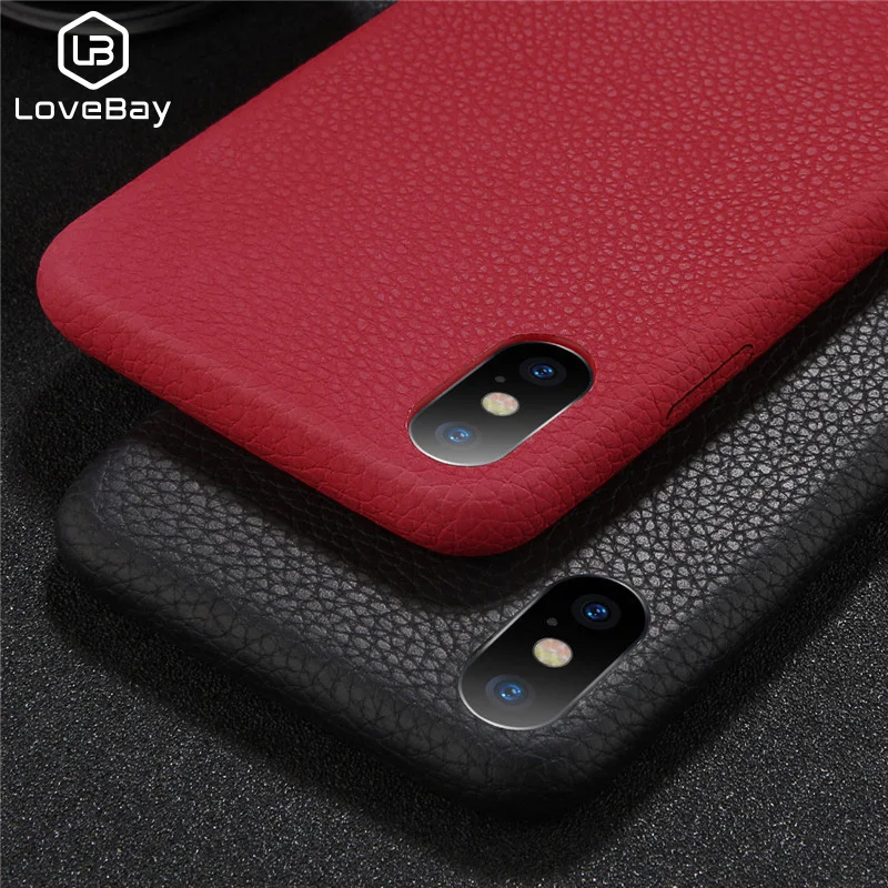 Lovebay Телефон чехол для iPhone 6 7 8 Plus роскошный бизнес матовый мягкий PU X XR XS Max