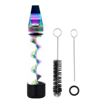 

7P Mini 2 Twisty Glass Blunt Smoking Pipe Spiral Tabacco Pipe Portable Creative Pipe Weed Accessories