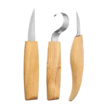 

3Pcs Wood Carving Knife Chisel Woodworking Cutter Hand Tool Set Peeling Woodcarving Sculptural DIY Spoon Carving Woodcut Tools