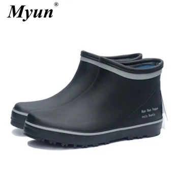 

Men's Rain Boots Black Fishing Boots for Male Slip-on PVC Waterproof Ankle Boots Rainy day Men Shoes Rainboot botas hombre