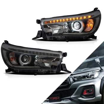 

VLAND Car Styling Headlight For Toyota Hilux 2015-2019 LED DRL with Sequential Turn Projector Plug and Play Front Lamps Assembly