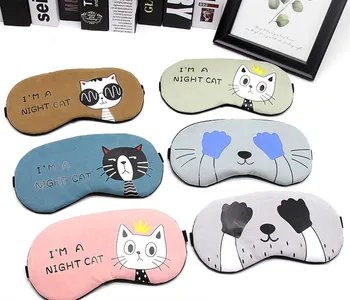

Cartoon Cat Sleep Eye Mask Eyeshade Soft Blindfold Eyepatch Eye Cover Shade Sleep Shield Polyester Cotton