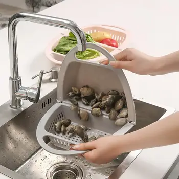 

High Quality Collapsible Basket Vegetables Fruit Noodles Washing Multi-function Kitchen Strainer Kitchen Drain Baske