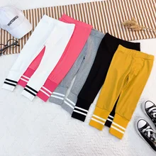 West honey детская одежда; коллекция года; сезон осень; стиль; корейский стиль; повседневные Универсальные леггинсы ярких цветов с узором в рубчик для девочек; Fa