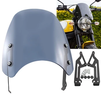 

Motorcycle Mask Front Windshield W/ Mounting Bracket For Ducati Scrambler Icon Mach Windscreen 2015- 2019 Sixty2 Wind deflector