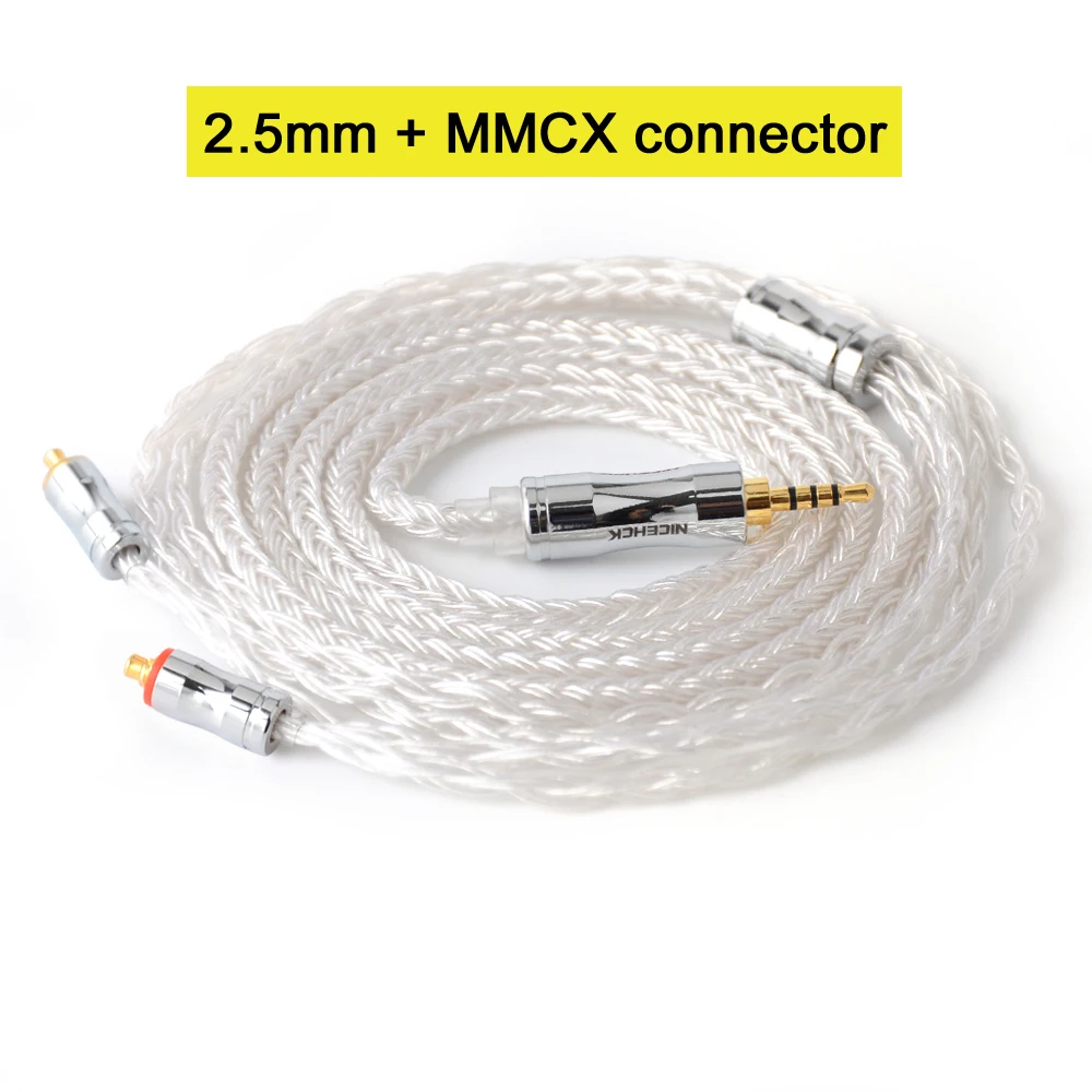 NICEHCK C16-1 16 Core посеребренный кабель 3,5/2,5/4,4 мм разъем MMCX/2Pin/QDC/NX7 для CCAKZ ZSX C12 TRNV90 TFZ QDC DB3 NX7 PRO BL03