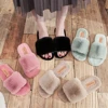 2023 Winter Women Furry Slippers Soft Plush Faux Fur Floor Shoes Indoor Ladies Warm Home Slippers Open Toe Fluffy House Slides 3