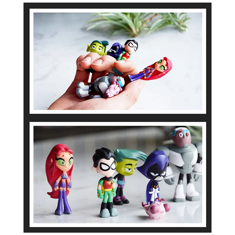 Экшн фигурка Titans Go для подростков 6 шт./компл. оригинальная игрушка детей 2 дюйма