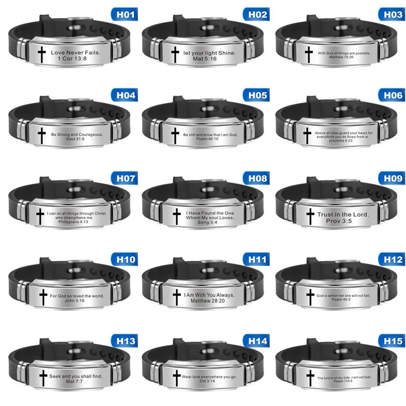 Религиозный Крест Иисуса Писания Цитата стих из Христианской Библии вдохновляющая вера кожаные браслеты для мужчин персонализированный подарок
