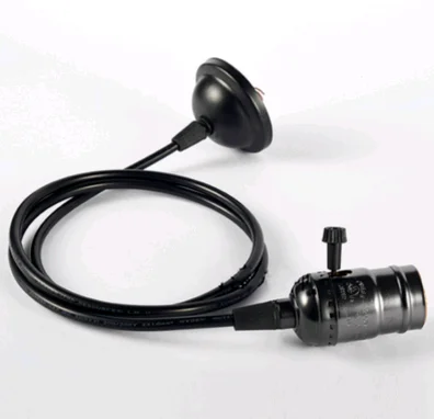 With Wire And Switch Ретро Винтаж Эдисона E26/E27 винт лампы алюминиевый корпус база лампа держатель подвесной патрон для лампы потолочный светильник адаптер кабель - Цвет: With Wire And Switch